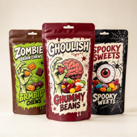Sachets Doypack Mylar autoportants découpés sur mesure, imprimés holographiques, pour biscuits et bonbons, 3.5g, 14g, 1L, motif Exotics Flower, format 8ème (3.5)