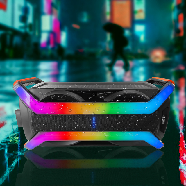 Portable Speaker RGB Light Boombox 8 Inch Subwoofer Outdoor Waterproof Karaoke Party BT Speakers with Wireless Microphone