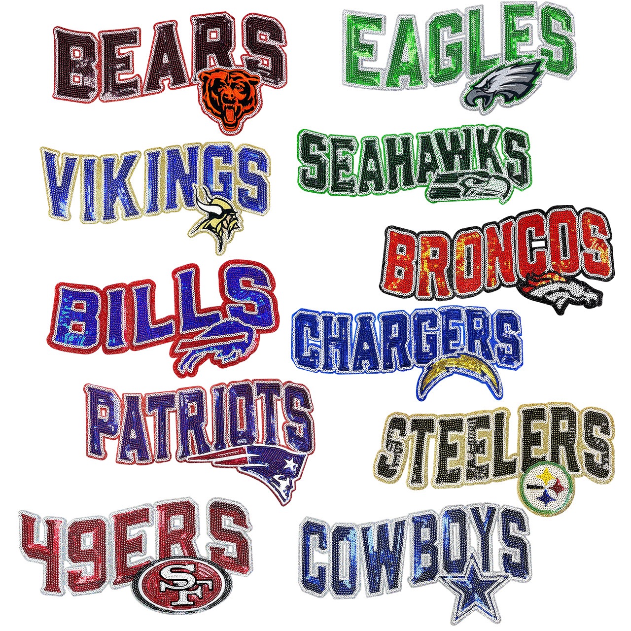 NFL Patches Iron-On Embroidered Team Logo Design