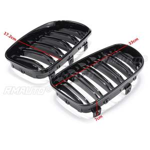 Calandre avant double lamelles noires brillantes de remplacement pour BMW E81 E87 E82 E88 120I 128I 130I 135I Série 1 2008-2013 - Product Image 5