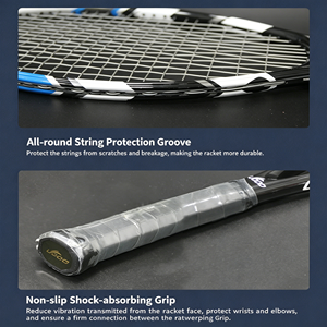 Raquette de tennis professionnelle en fibre de basalte supérieure avec retour d'énergie et cadre robuste pour les jeunes joueurs, idéale pour les matchs en extérieur - Product Image 3