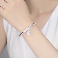 Jachon Vintage 925 argent évidé fleur joli palais cloche bracelet appel message rappel podomètre bracelet intelligent