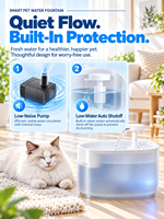 Fontaine à eau pour animaux de compagnie OEM 3,5 L, fonctionnant sur USB, sans fil, avec capteur intelligent, automatique, pour chat, avec fenêtre de visualisation