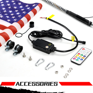 संयुक्त राज्य अमेरिका स्टॉक नि: शुल्क शिपिंग उच्च गुणवत्ता 3ft रिमोट कंट्रोल एलईडी कोड़ा का पीछा करते हुए आरजीबी सर्पिल तंग कपड़े में लपेटकर प्रतिभाशाली कोड़ा प्रकाश के लिए एटीवी यूटीवी - Product Image 4