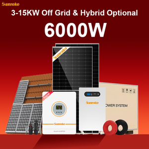 Sistema de Energía Solar Híbrido Sunroko Fuera de la Red, 3kw, 5kw, 6kw, 8kw, 10kw, 10 Kva, Sistema de Energía Solar Fotovoltaica para el Hogar, Conjunto Completo - Product Image 1