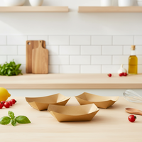 Nouveau plateau alimentaire jetable écologique, biodégradable, recyclé, mat, brillant, enduit de PE, pour la restauration rapide et les fêtes