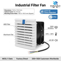 Ventilateur axial à commande tactile IP54 UL94 V0, montage mural, haut débit d'air, ventilateur filtrant pour la ventilation des armoires électriques