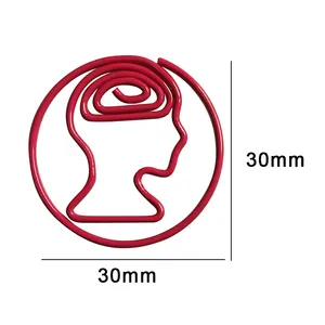 कारखाने कस्टम पालतू लेपित तार पेपैकर्लिप रंगीन बुकमार्क मानव अंग मॉडलिंग के लिए विशेष आकार के पेपर क्लिप
