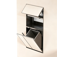Poubelle multifonctionnelle moderne dissimulée avec boîte à mouchoirs, support pour brosse de toilette, niche murale sans rebord pour salle de bain