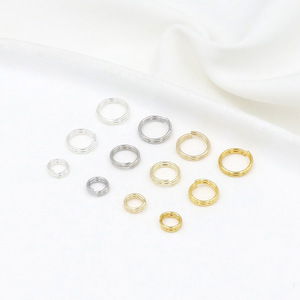 Componentes de Joyería de Doble Anillo, Chapados en Cobre con Oro de 18K y Plata, para Fabricación de Pulseras, Abalorios DIY, B04 - Product Image 4