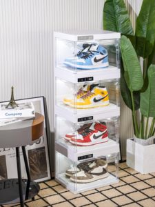 Clear White Door Storage Auto Container Visible <strong>Shoe</strong> Box Antbox Foldable Plastic <strong>Shoes</strong> <strong>Organiser</strong> - Product Image 5
