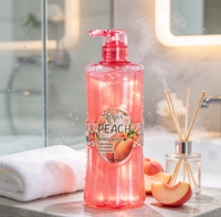Volledige Lichaamsreiniger Rijke Schuim Lange Houdbaarheid Zoete Fruitgeur Schitterende Douchegel OEM 750ml JIESSIA Parelmoer Perzik Body Wash