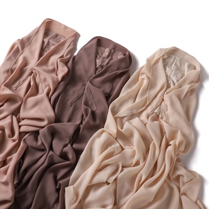 New Solid Color Fashionable Arab Muslim Chiffon Polyester Instant Hijab <strong>Scarf</strong> <strong>with</strong> Built-in <strong>Magnets</strong> Skin-Friendly for Women - Product Image 5