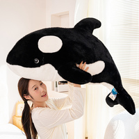 Bantal Plush Hiu Orca Lembut, Mainan Hewan Laut Besar, Bantal Tubuh Paus untuk Tidur, Pelukan, Sandaran, Hadiah