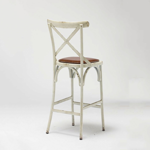 Blanc rouge noir en acier peinture croix dossier tabouret coussin <span class=keywords><strong>d</strong></span>'assise comptoir tabouret maison tabouret en métal - Product Image 4