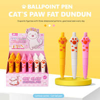 Stylo gel à encre liquide non effaçable BKS, design mignon de patte de chat, encre noire 0,7 mm, impression UV sur plastique, pour étudiants, bureau, école