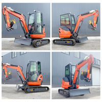 Mini Excavadora de 2.5 Toneladas con Sistema Hidráulico Completo, Certificación CE, Orugas de Goma Telescópicas, para Jardinería, Excavación y Drenaje