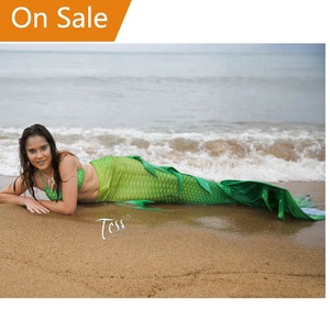 Traje de baño de cola de sirena grande para adultos con aleta, disfraces de sirena de playa con colas de sirena Monofin con aleta para mujer - Product Image 4