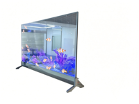 TV OLED Transparente de Escritorio de 55 Pulgadas con Pantalla Táctil de 10 Puntos, 43% de Transmitancia, Animación y Gráficos, Android/PC para Tiendas Minoristas y Hogar