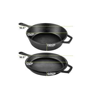 <span class=keywords><strong>Cocotte</strong></span> <span class=keywords><strong>en</strong></span> <span class=keywords><strong>fonte</strong></span> pré-assaisonnée antiadhésive de 26 cm avec longue poignée, compatible lave-vaisselle, pour usage domestique, <span class=keywords><strong>noire</strong></span>, gaz et induction - Product Image 5