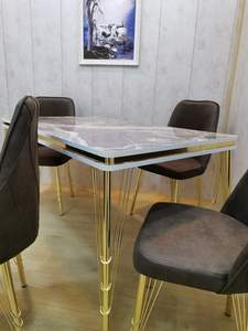 ชุดโต๊ะอาหารทันสมัย 6 ชิ้น ขยายได้ เฟอร์นิเจอร์บ้านสุดหรู เก้าอี้หรูหราสำหรับห้องครัว ห้องรับประทานอาหาร อพาร์ตเมนต์ โต๊ะอาหาร - Product Image 5