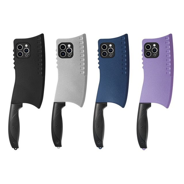 Creative Funny Simulated Kitchen Knife Phone Case for iPhone 17Air 11 12 13 14 15 16 Pro Max All Inclusive Shockproof Rear Cover