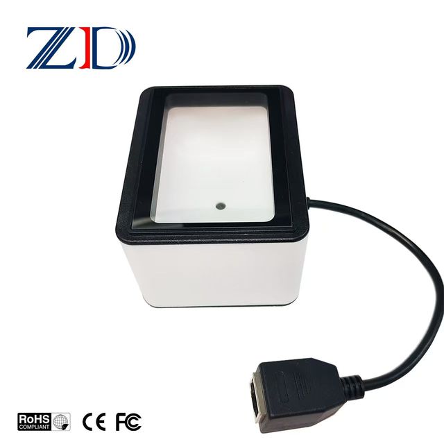 High-Performance Fixed USB Interface Desktop Barcode Scanner CMOS Sensor 1D/2D QR Code Reading A4 Size for Retail Business Stock