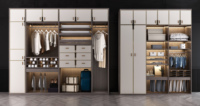 Armoire de luxe moderne et personnalisée pour toute la maison Système de panneau de lit en bois clair Éclairage intelligent