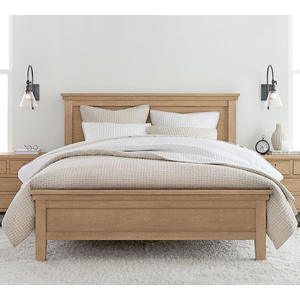 เตียงไม้เนื้อแข็งที่ทันสมัยเรียบง่ายออกแบบห้องนอนเฟอร์นิเจอร์เตียงไม้ขนาดคิงไซส์เตียงไม้ - Product Image 2