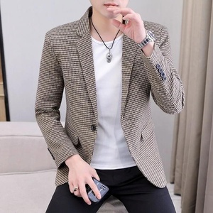 <span class=keywords><strong>Blazer</strong></span> à carreaux ajusté pour homme – Veste décontractée légère et élégante pour affaires, idéale pour les mariages - Product Image 3