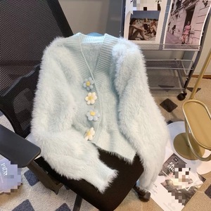 Sweter Luaran Wanita Model Longgar Tebal Bahan Jacquard Akrilik Musim Gugur Musim Dingin 2026 Gaya Korea Chic <span class=keywords><strong>Cardigan</strong></span> Rajut Model Santai - Product Image 6