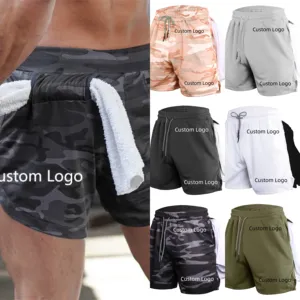 Pantaloncini sportivi estivi con logo personalizzato mimetico Casual da Jogging shorts da spiaggia da uomo pantaloncini da ginnastica da corsa