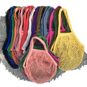 100% kısa saplı yeniden dize yeniden kullanılabilir poşet çevre dostu katlanabilir dize alışveriş çantası bakkal alışveriş ipli çanta