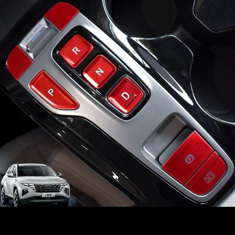 Per Hyundai Per Tucson NX4 2021 2022 2023 2024 Auto Freno A Mano Elettronico Cambio Pulsante Di Copertura Interruttore Di Controllo Dell'auto (Colore : Argento - 8