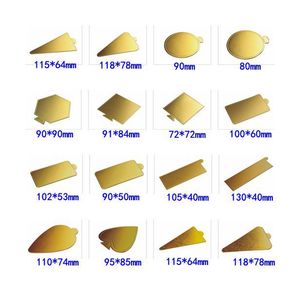 Plateaux en papier métallisé en aluminium doré recyclable pour mini gâteaux et présentoirs à bonbons et desserts - Product Image 3