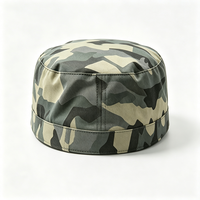 Casquette de cadet unisexe de luxe en toile de coton camouflage avec logo personnalisé - Casquette plate pour patrouille en extérieur, camping, chasse et travail