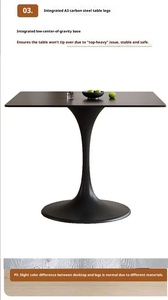 Modern and Simple Rock Plate Dining <strong>Table</strong> and Chair Set Full Rock Plate Tabletop Writing and Working Desk <strong>Stable</strong> Anti-toppling - Product Image 3