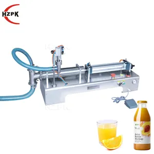 HZPK semi-automatic small bottle single head liquid soda beverage perfume bottled water filling machine