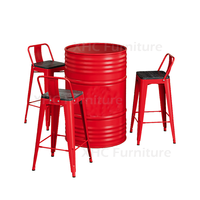 Offre Spéciale : Ensemble de Table de Bar Commerciale Moderne et Durable avec Tabourets Hauts en Acier – Mobilier pour Pub, Bistro, Café, Restaurant