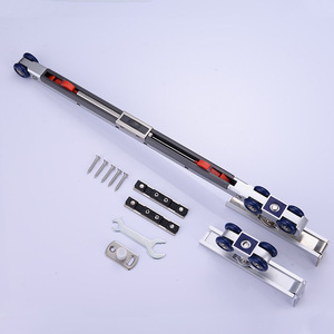 Décoration d'intérieur, accessoires de quincaillerie pour portes et fenêtres en acier inoxydable, design moderne et simple, roulettes de porte coulissantes à double amortisseur - Product Image 6