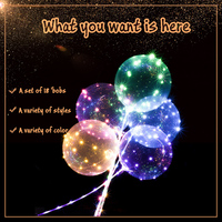 Ballon Bobo en mousse en promotion 18/20/24/32 pouces, bâton de ballon à bulles LED transparent de qualité usine pour l'extérieur