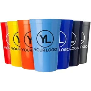 Personalizar Logo Wedding Party productos promocionales para negocios Cup 8/12/16/22/32 oz Reutilizable Plastic Stadium Cup