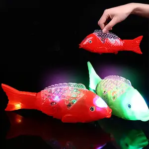 Elektrische Fisch leuchtende Musik Projektion Schaukel Simulation Tier Interaktive Roboter Fisch Spielzeug für Katze Hund Kunststoff Fisch Spielzeug Gi