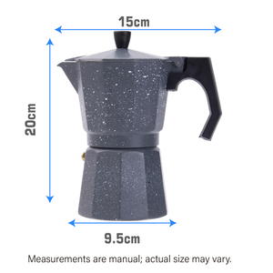 <span class=keywords><strong>Caffettiera</strong></span> Moka in Alluminio Grigio per Espresso con <span class=keywords><strong>Valvola</strong></span> di Sicurezza per Cucina Domestica e Fornello a Gas - Product Image 2