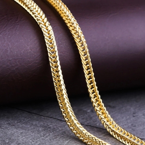 Collana <span class=keywords><strong>Sottile</strong></span> KRKC&CO Hip Hop con Chiusura a Moschettone, Catena Franco Placcata <span class=keywords><strong>Oro</strong></span> 14k, 3mm 24 Pollici - Product Image 3