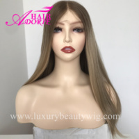 Perruque juive casher de luxe en cheveux humains européens vierges Remy 100% avec dentelle frontale et dessus en soie