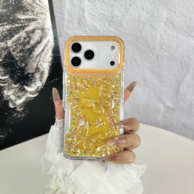 2026 New Trending Glitter Epoxy with 3D butterfly Decor TPU+PC Anti-shock Phone case for SPARK 50 4G CAMON 50 4G SPARK GO 3