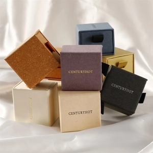 Custom Logo Black Sliding Drawer Jewelry Packaging Box Paper Cardboard <b>Ring</b> Gift Box Wholesale 5.5x5.5x4cm - Product Image 4