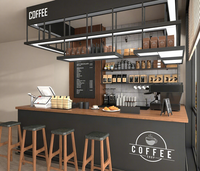 Maßgefertigte LED-Beleuchtete Umweltfreundliche Robuste Café-Theke Bar-Möbel Kaffeehaus-Vitrine Bäckerei-Kaffee-Display zur Ladendekoration