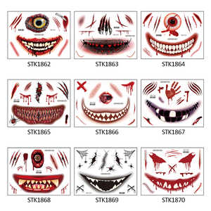 <span class=keywords><strong>Tatuaggi</strong></span> Temporanei Impermeabili Spaventosi all'Ingrosso, Adesivi per Trucco con Sangue, <span class=keywords><strong>Tatuaggi</strong></span> Horror per Halloween con Bocca Grande - Product Image 3